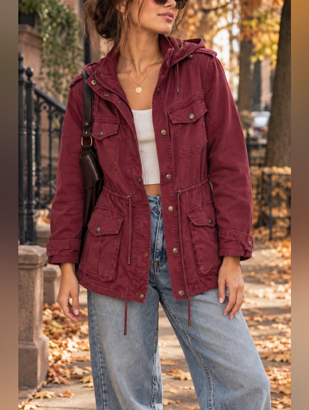 Talula Aritzia Utility Jacket XS Hooded Drawstring Waist Cargo